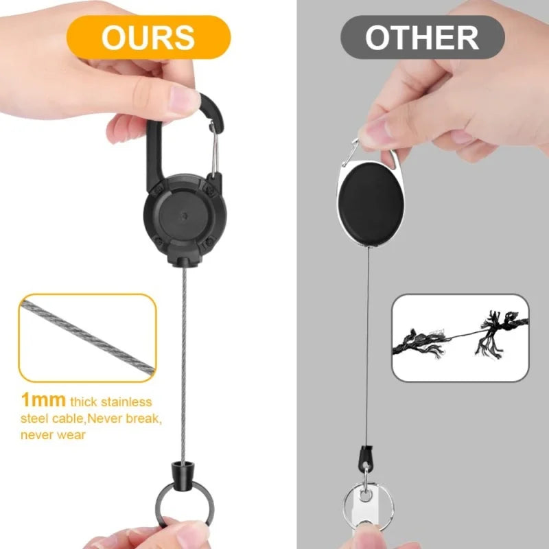 Retractable Keychain with Heavy Duty Carabiner
