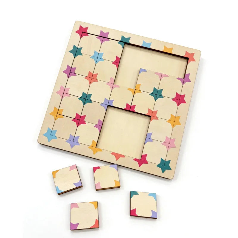 Wooden Star Puzzle – Kids Educational Shape Recognition Toy