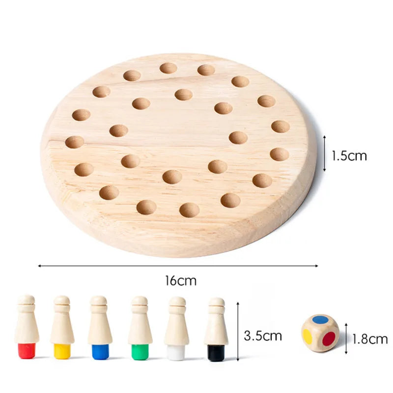 Wooden Memory Matching Game – Montessori Educational Board Puzzle
