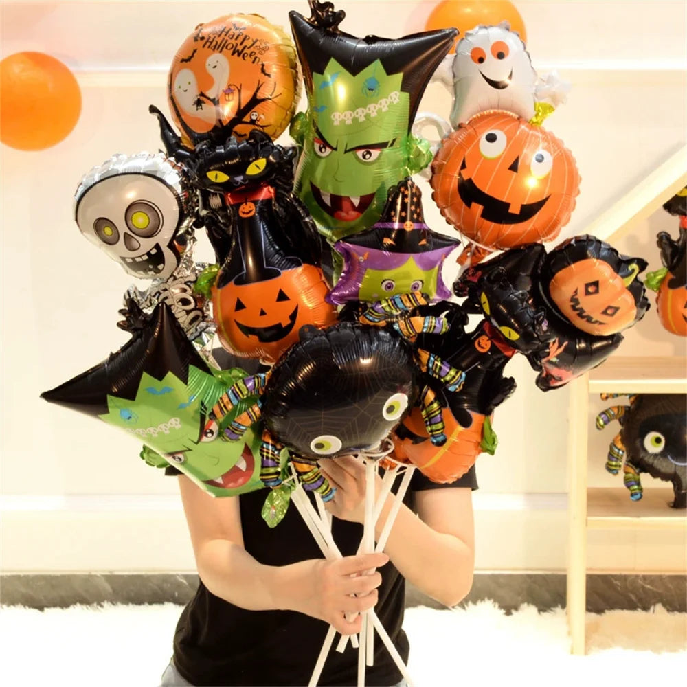 Halloween Balloons Bat Pumpkin Foil Party Decorations 10/30/50pcs