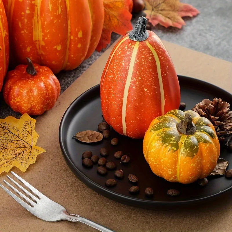 Halloween Pumpkin Decorations, Artificial Pumpkins for Fall Table Decor
