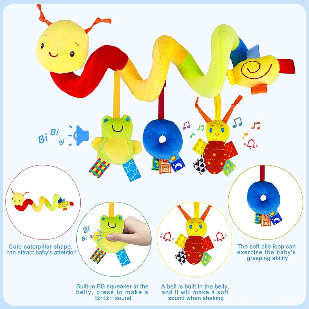 Baby Spiral Hanging Toy Musical Rattle for Crib Stroller & Car Seat