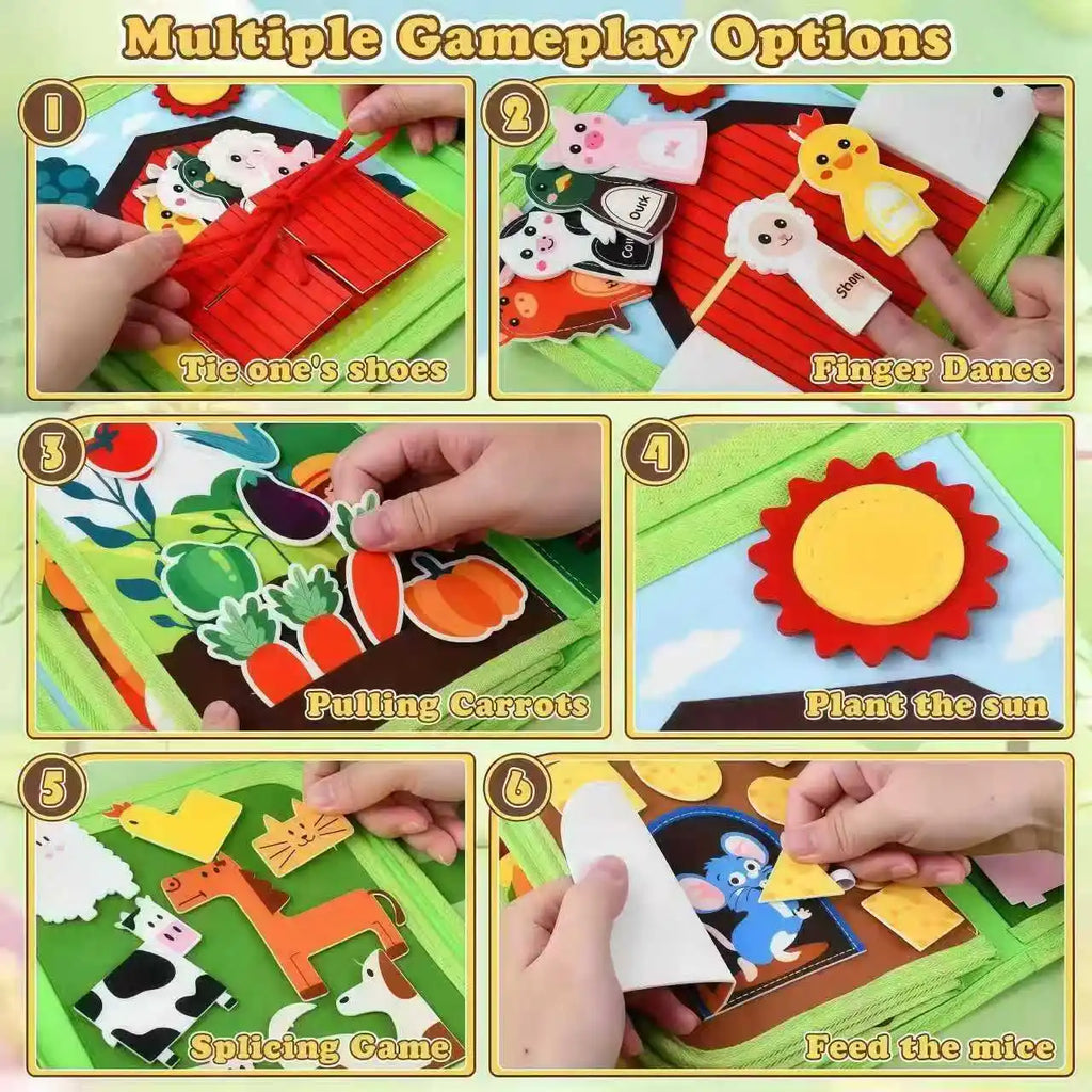 Felt Busy Board – Interactive Alphabet Learning & Fine Motor Toy