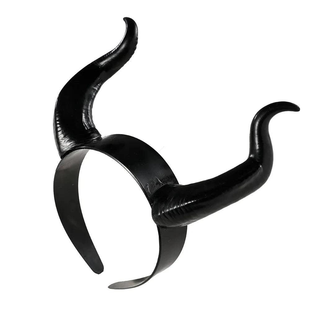 Demon Horn Headband – Black Detachable Costume Headpiece
