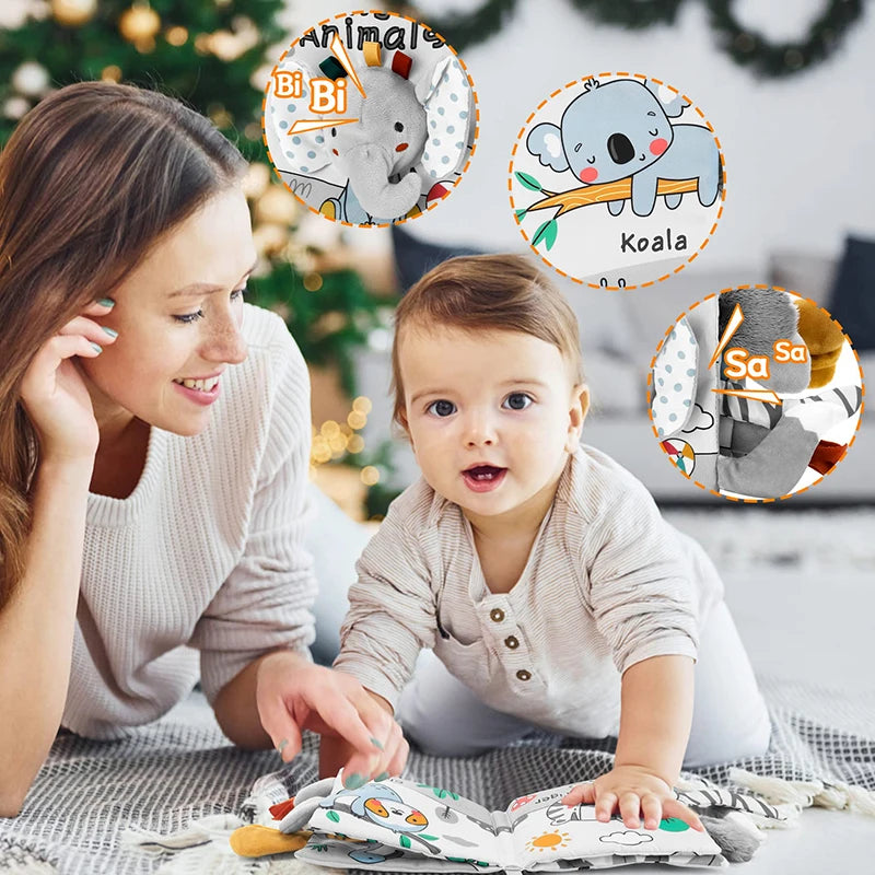 Baby Sensory Book – Soft 3D Touch & Feel Cloth Learning Toy