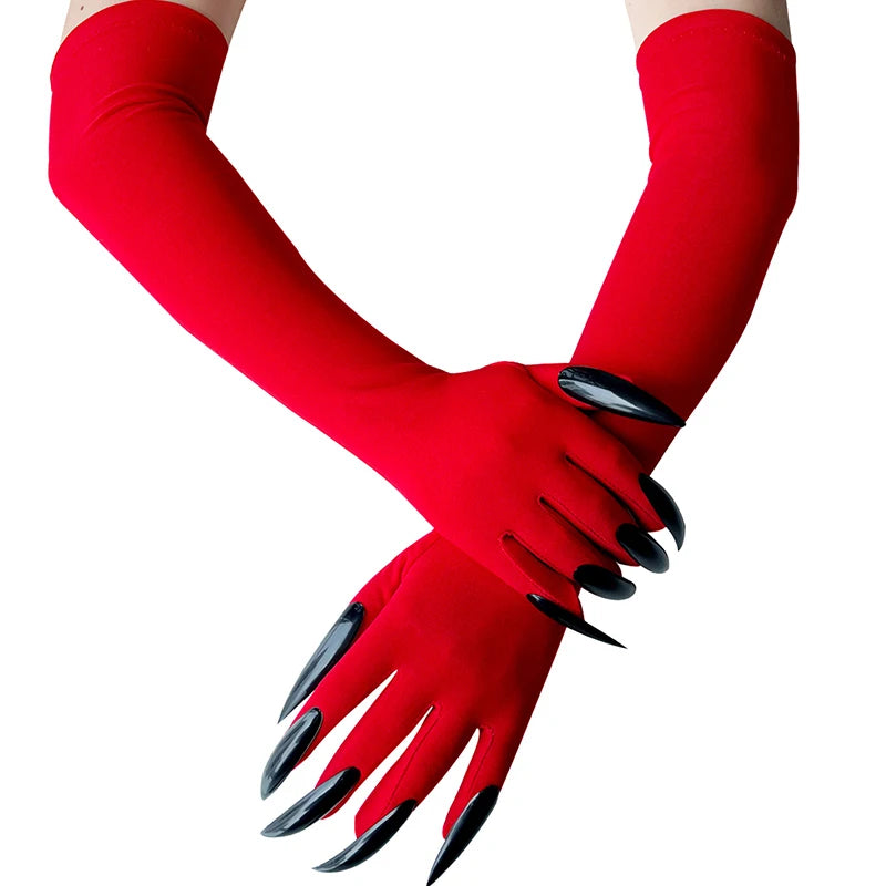 Halloween Claw Gloves – 43cm Long Nail Black Cosplay Accessory