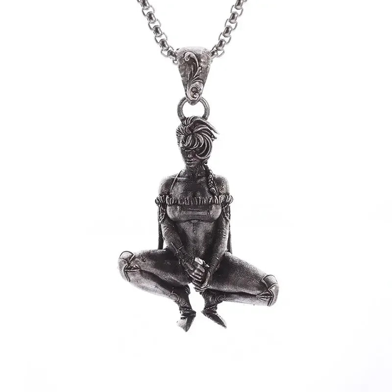 Gothic Scythe Necklace for Men Punk Halloween Pendant Jewelry