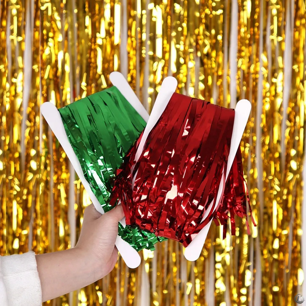 Metallic Foil Fringe Curtain – 1×2M Party Backdrop
