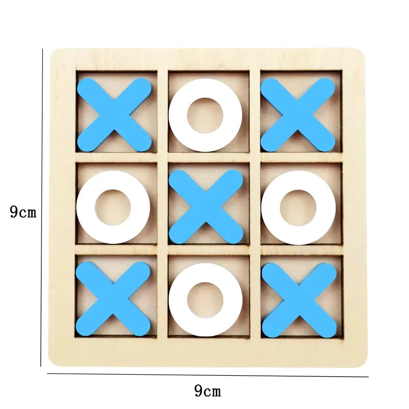 Wooden Tic Tac Toe Game – Kids XO Strategy Board