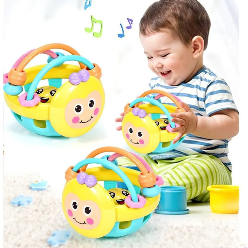 Baby Teething Toy – Soft Silicone Sensory Grasping Ball Rattle