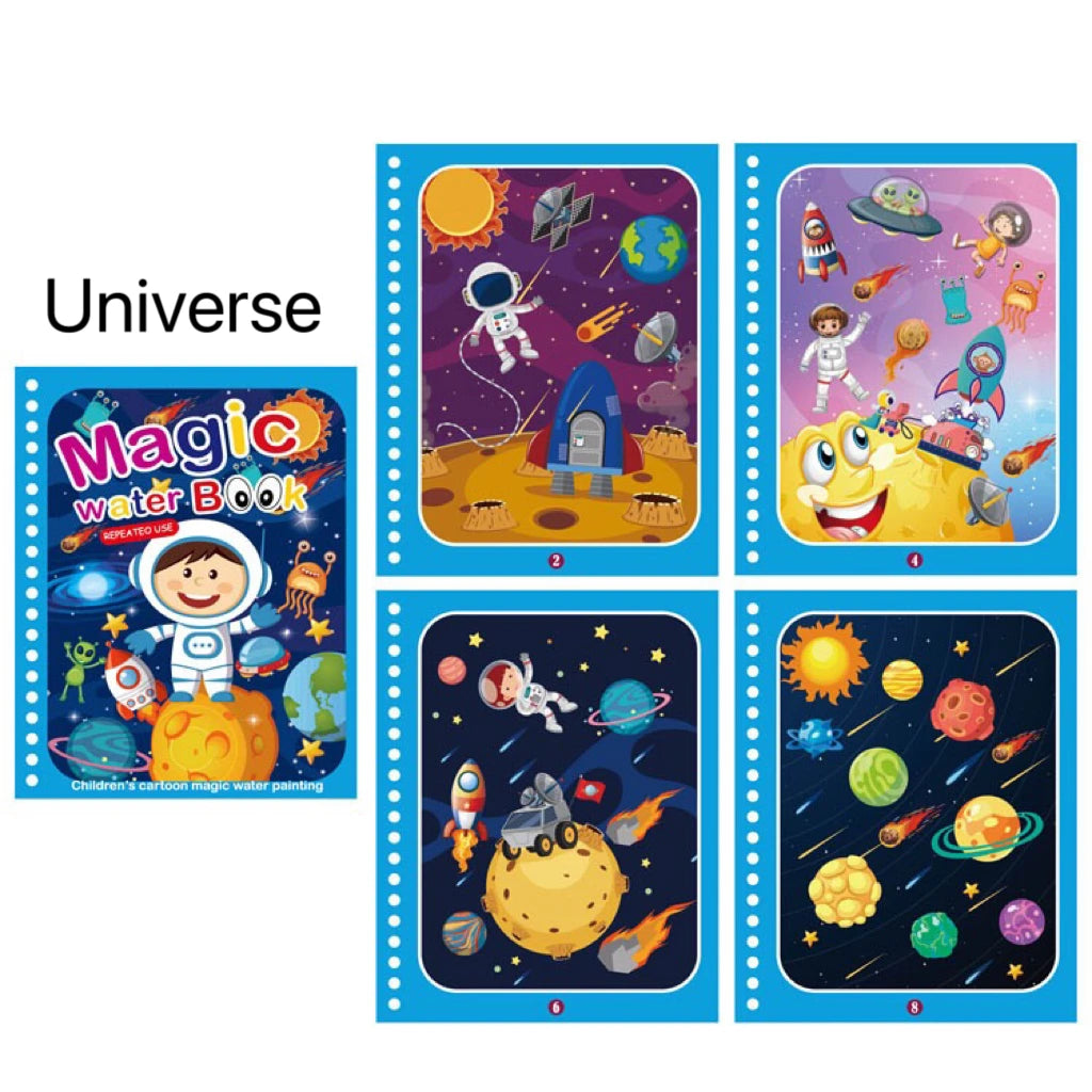 Reusable Water Coloring Book for Kids with Water Pen
