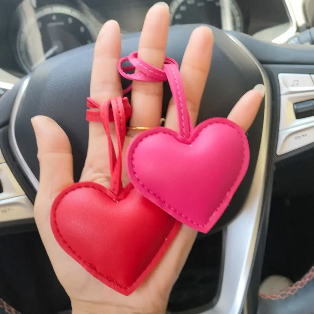 Heart Keychain PU Leather Car Keyring