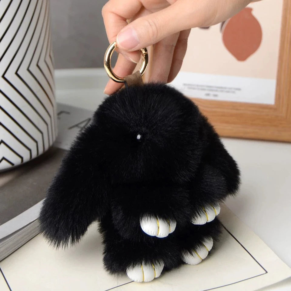 Rabbit Fur Keychain