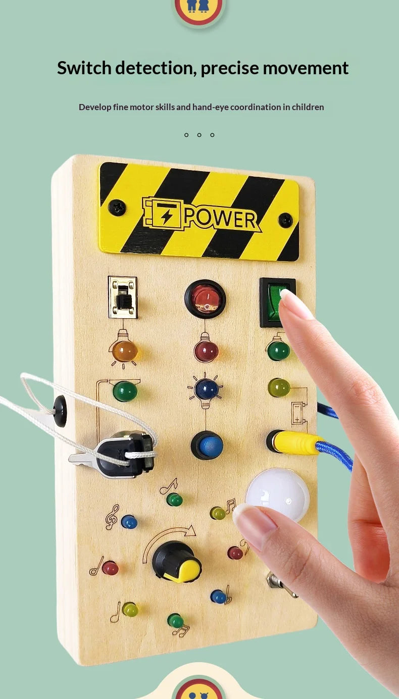 Wooden Busy Board for Kids – Montessori Sensory Learning Toy