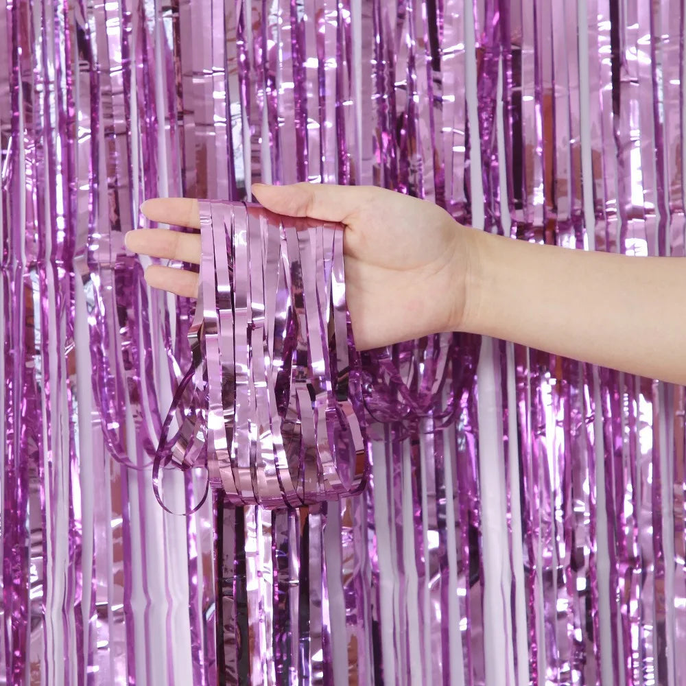 Metallic Foil Fringe Curtain – 1×2M Party Backdrop