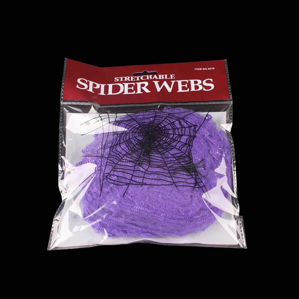 Halloween Spider Web Decoration – Stretchy Cobweb with Spider