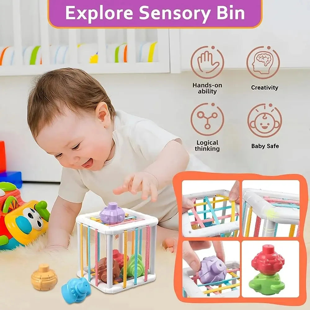 Shape Sorter Toy for Babies – Colorful Sensory Activity Cube