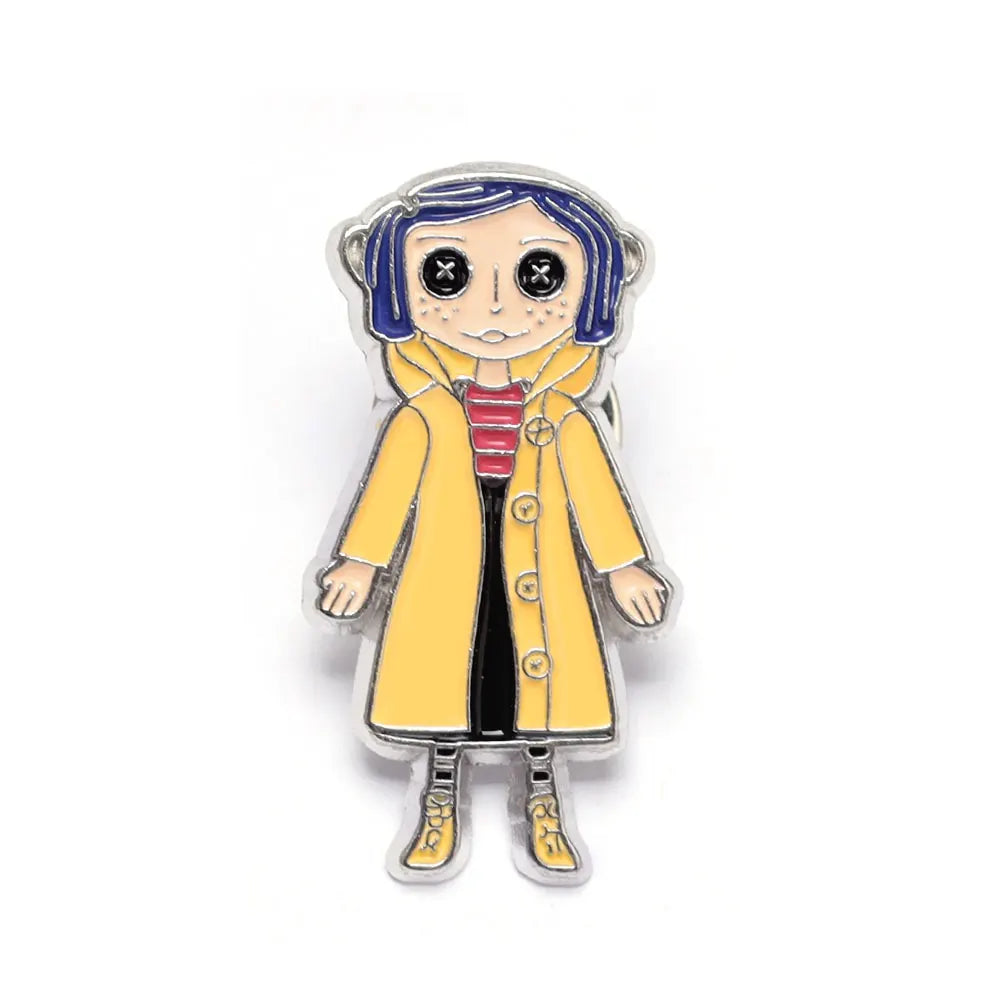 Horror Character Enamel Pin – Gothic Halloween Lapel Brooch