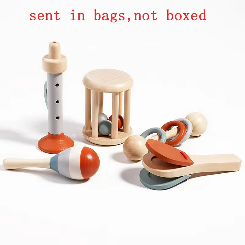 Baby Musical Instrument Set – 5-Piece Wooden Toddler Learning Toys