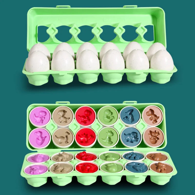 Montessori Matching Eggs 12-Piece Color & Shape Sorting Toy