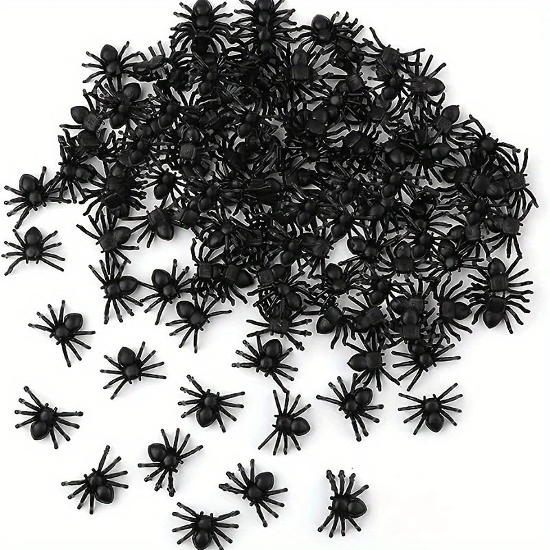 Halloween Spider Decorations – Realistic Mini Plastic Spiders for Parties
