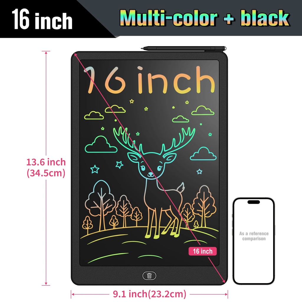 16 Inch LCD Writing Tablet Reusable Drawing Board for Kids