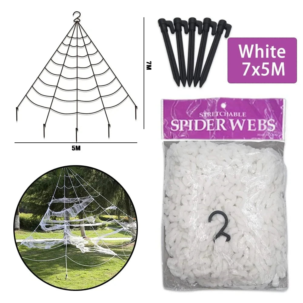 Giant Halloween Spider – Scary Spider Web Outdoor Decor