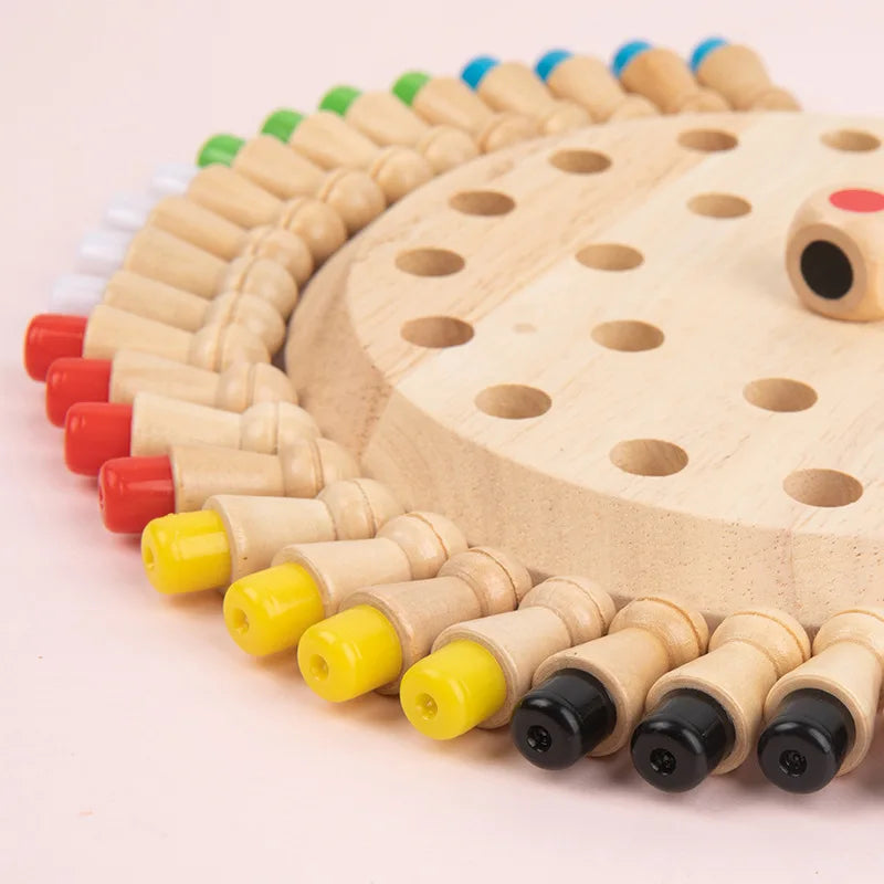 Wooden Memory Matching Game – Montessori Educational Board Puzzle