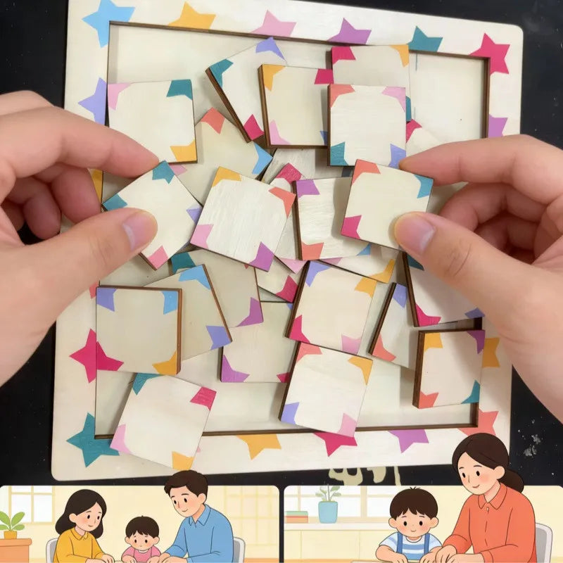 Wooden Star Puzzle – Kids Educational Shape Recognition Toy