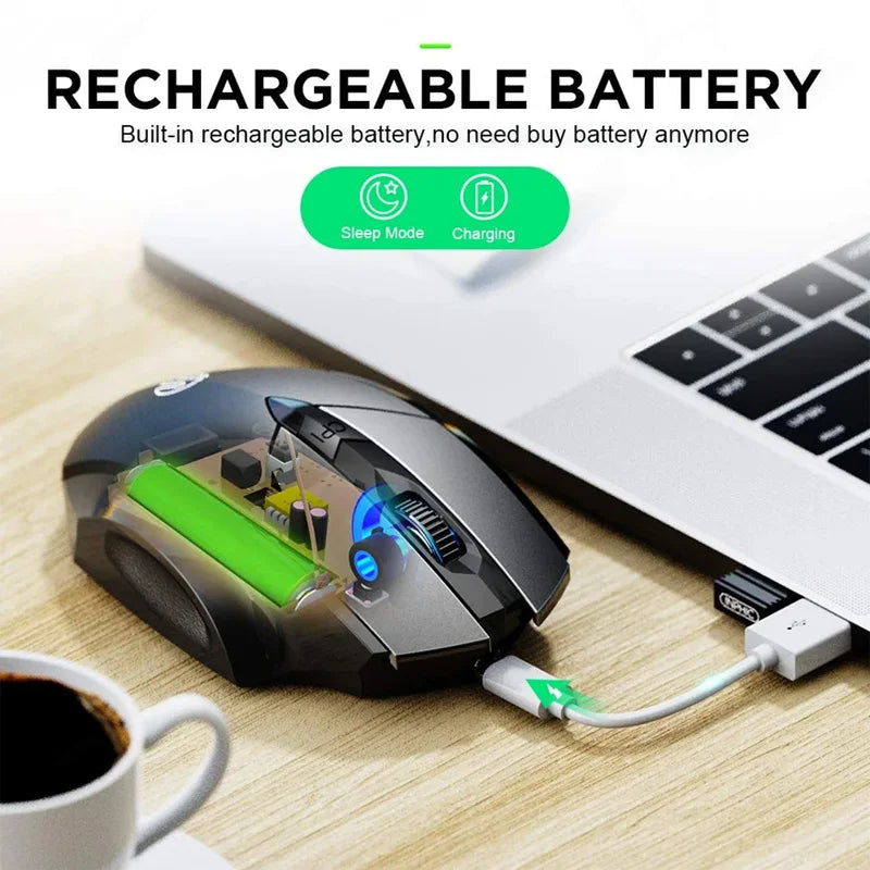 Wireless Computer Mouse – Rechargeable Ergonomic Silent Design