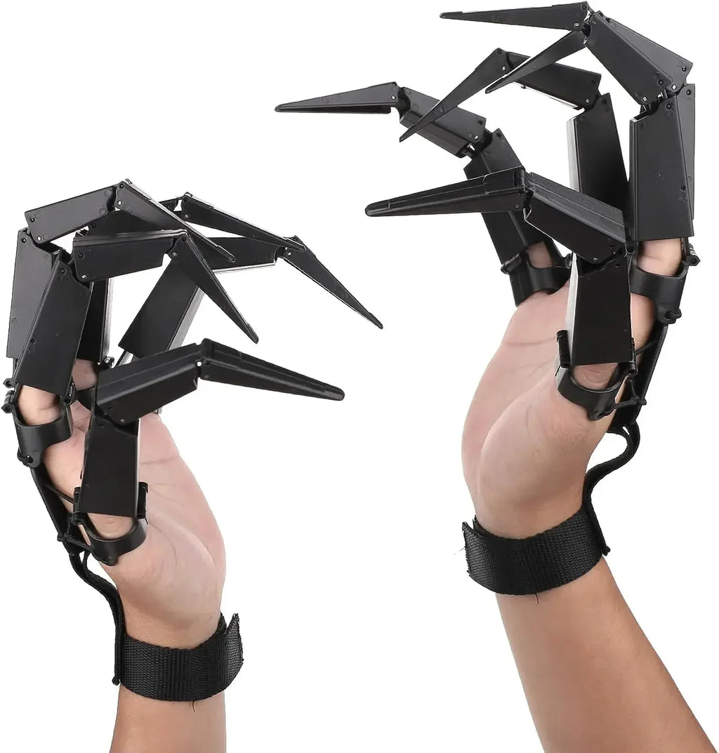 Halloween Skeleton Hand Prop, Articulated Finger Glove for Cosplay