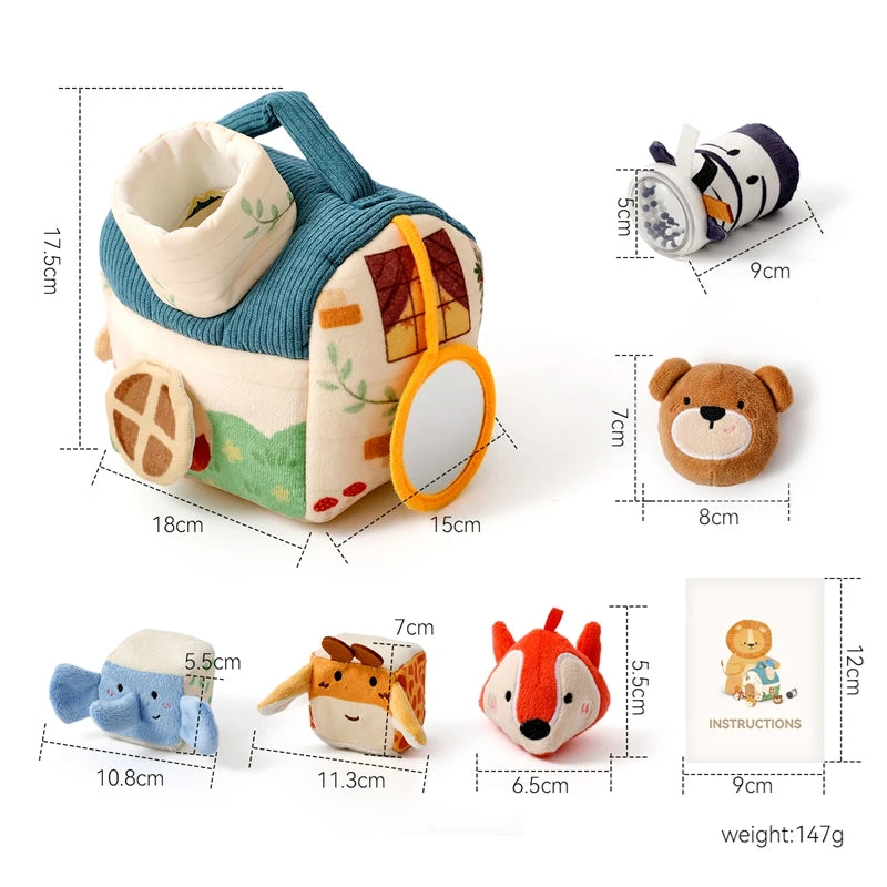 Montessori Tissue Box Toy – Baby Sensory Cloth Busy Cube