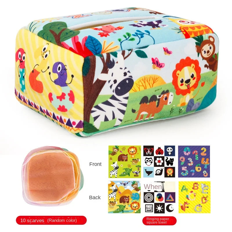 Baby Tissue Box Toy – Crinkle Sensory Learning Toy