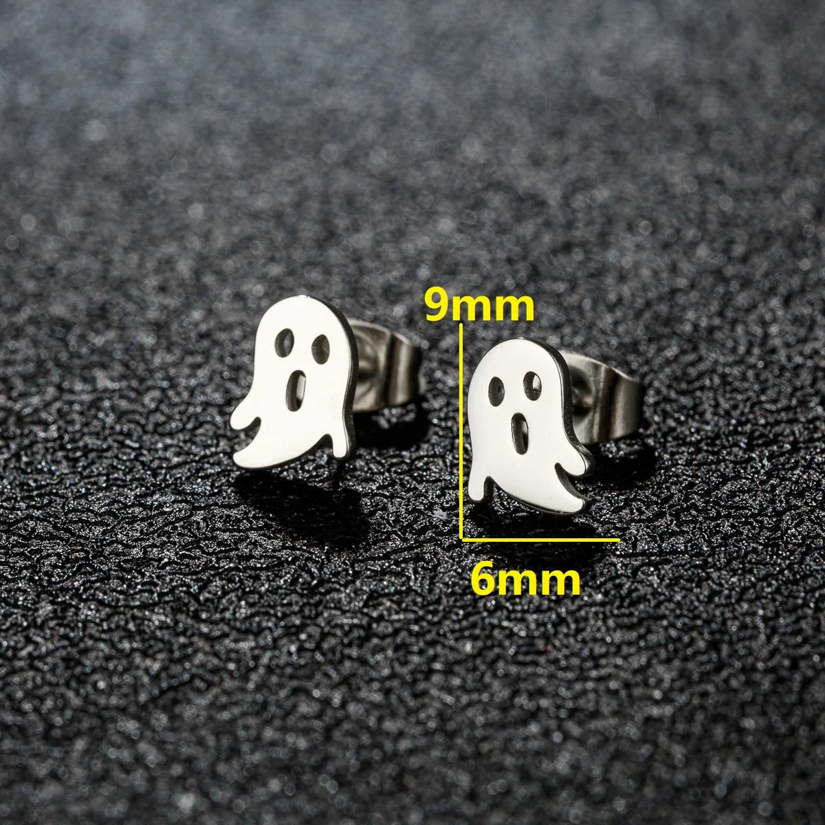 Halloween Bat Spider Earrings – Black Stainless Steel Punk Jewelry