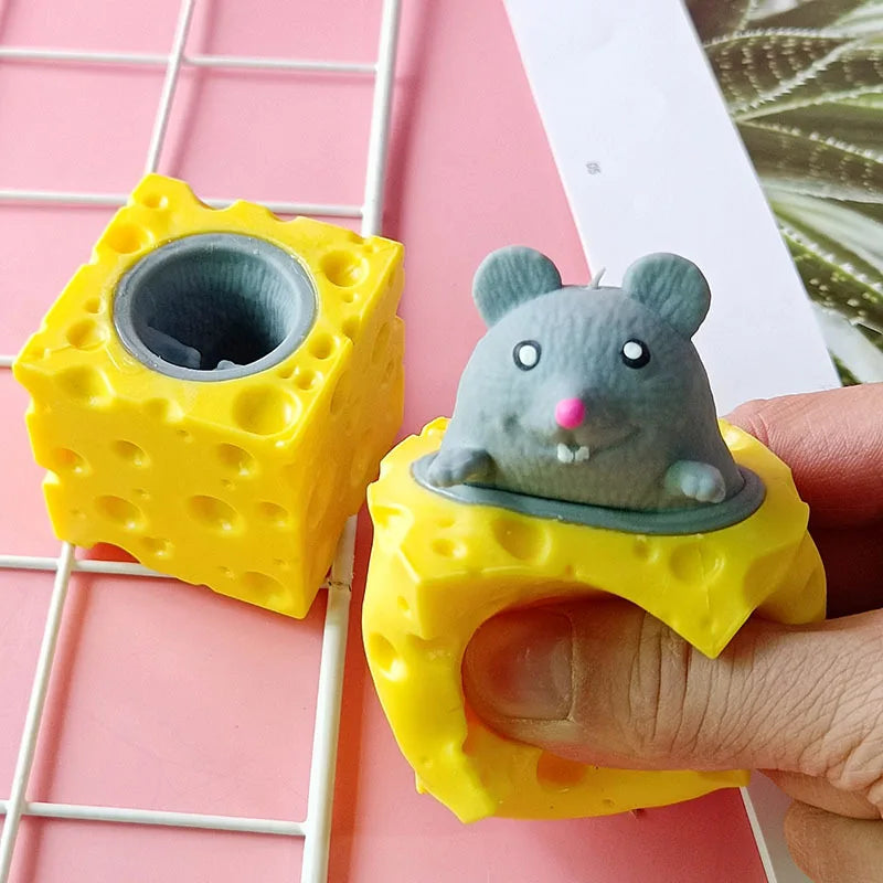Pop Up Mouse Toy – Funny Cheese Squeeze Fidget