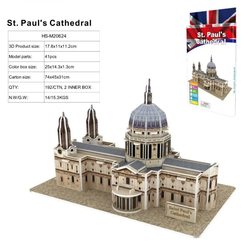 3D Architectural Puzzle Landmark Paper Building Model for Kids