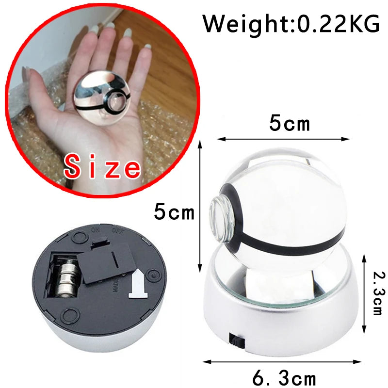 3D Crystal Ball Night Light – Glass LED Decorative Lamp