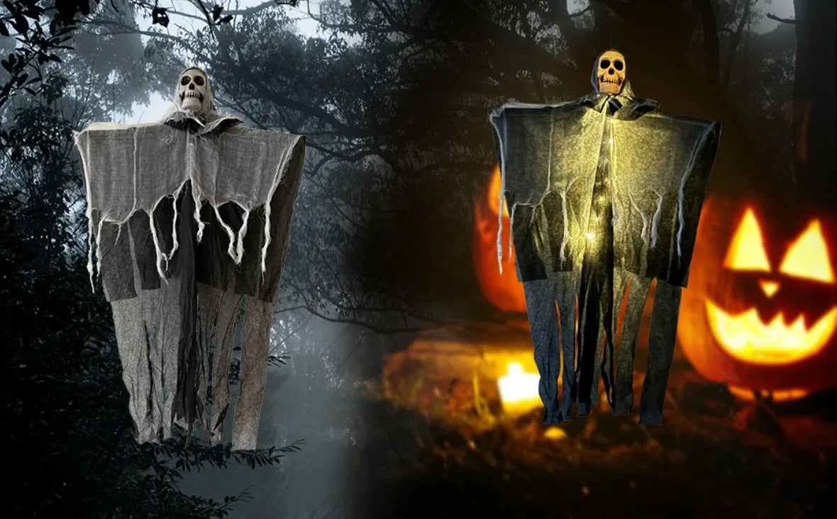 Glowing Halloween Skull Decoration Hanging Ghost for Outdoor Party