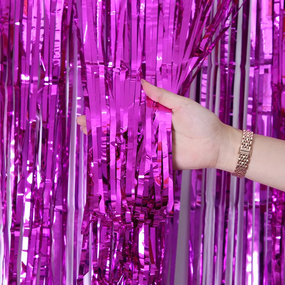 Metallic Foil Fringe Curtain – 1×2M Party Backdrop