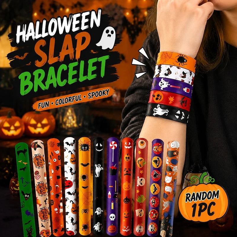 Halloween Snap Wristband Pumpkin Snap Bracelet for Parties