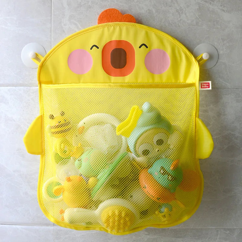 Bath Toy Storage Bag – Duck Mesh Organizer with Suction Design