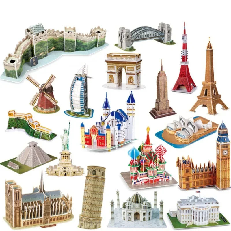 3D Architectural Puzzle Landmark Paper Building Model for Kids