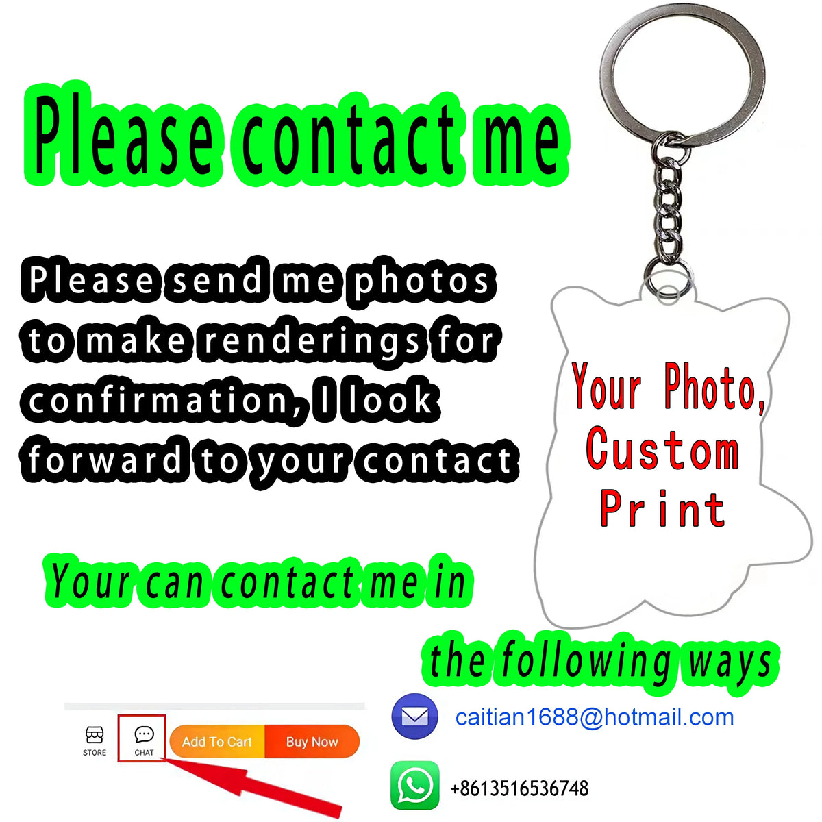 Custom Pet Acrylic Keychain – Personalized Photo & Name Charm