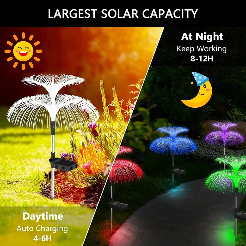 Solar Garden Lights 7 Color Changing Jellyfish Pathway Lights