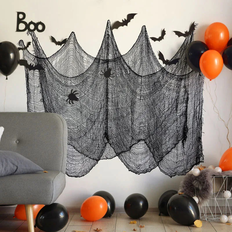 Halloween Spider Web Decoration – Black Gauze Artificial Web