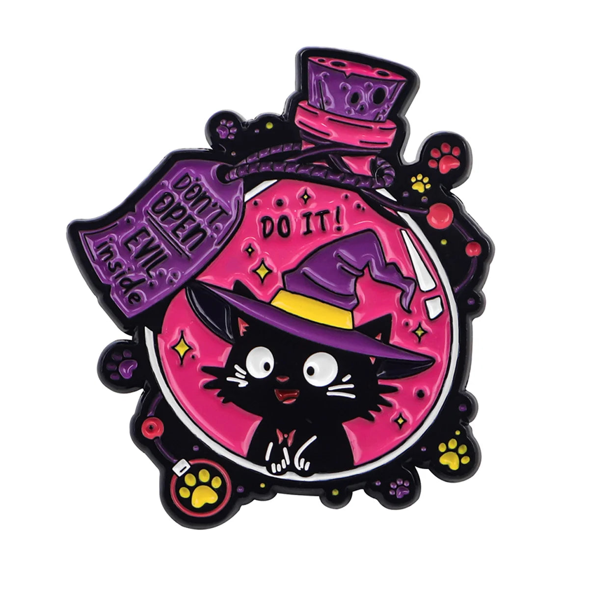 Black Cat Enamel Pin – Cute Animal Lapel Brooch
