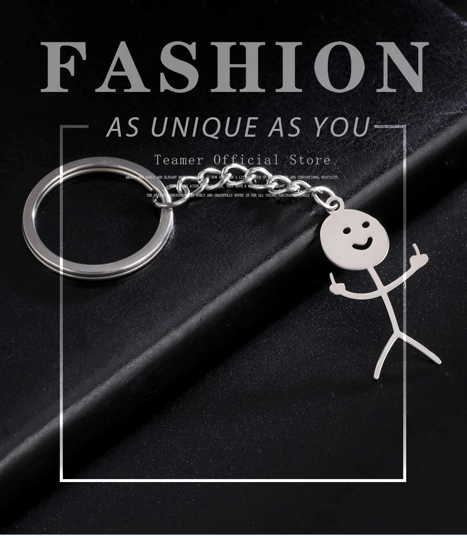 Middle Finger Keychain Stainless Steel