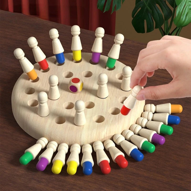 Wooden Memory Matching Game – Montessori Educational Board Puzzle