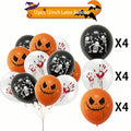 12-30pcs 12 In Latex Balloons 3 Styles Bloody Hand and Skull  Scary Expression Balloons for Halloween Party Decoration Supplies