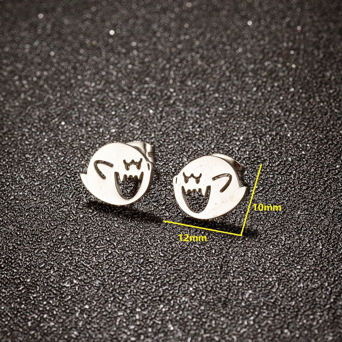 Halloween Bat Spider Earrings – Black Stainless Steel Punk Jewelry